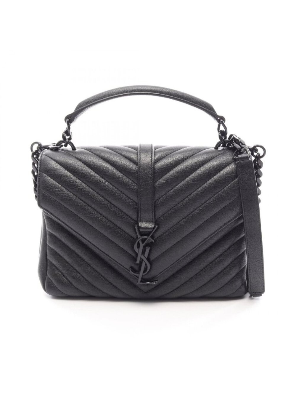 Saint Laurent Paris Handbag Carre 2-Way Black Leather Medium
